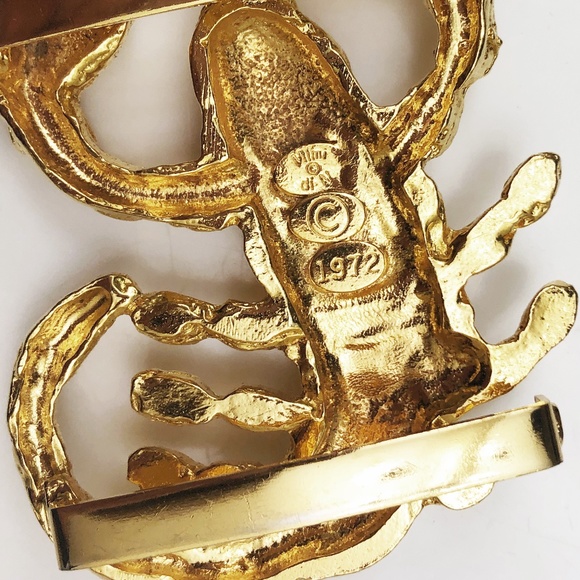 Vintage Scorpion Belt Buckle by Mimi di N 1972 Oversized Scorpio Zodiac Rare - Picture 5 of 5